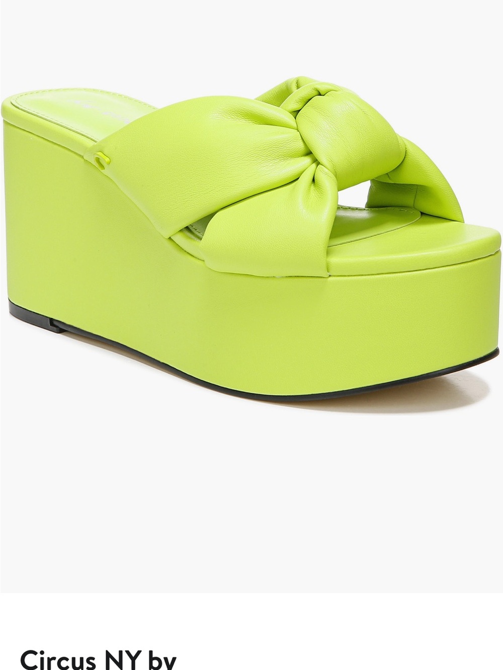 Circus by Sam Edelman Neon Lime Knot Platform Slide - Never worn - Size 7.5